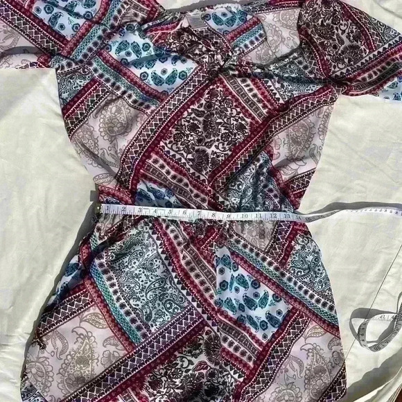 Soulmate women’s large multicolored romper elastic stretch waist machine wash - Picture 6 of 8